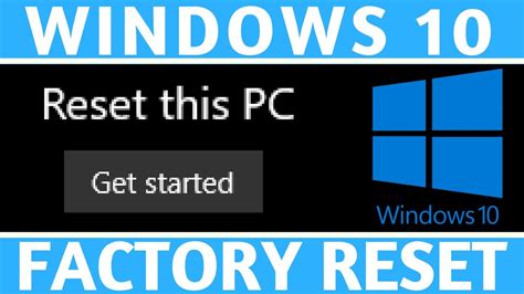 How to Reset your PC to factory defaults .
